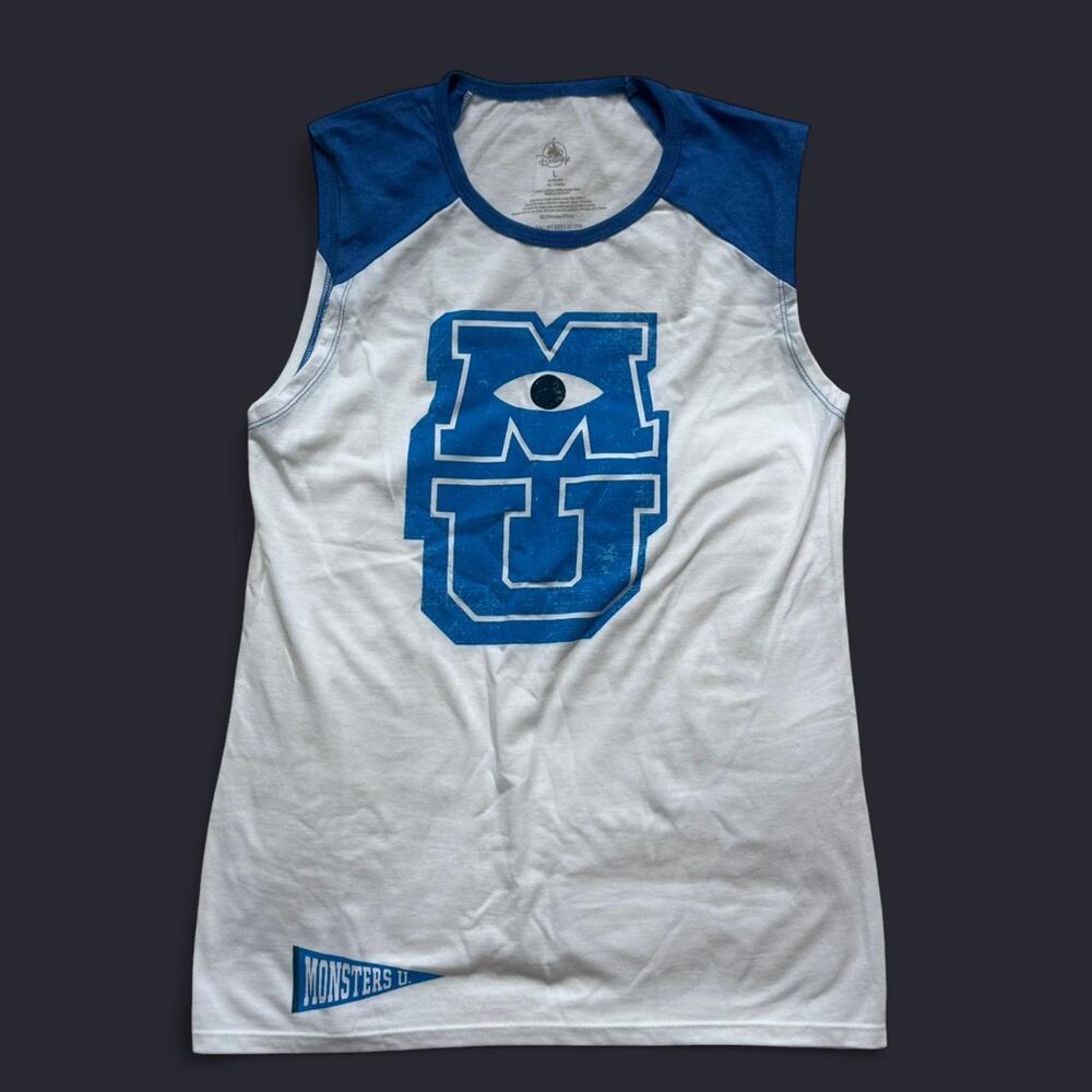 Monsters university raglan‎ tank top sz L Disney land world casual vacation